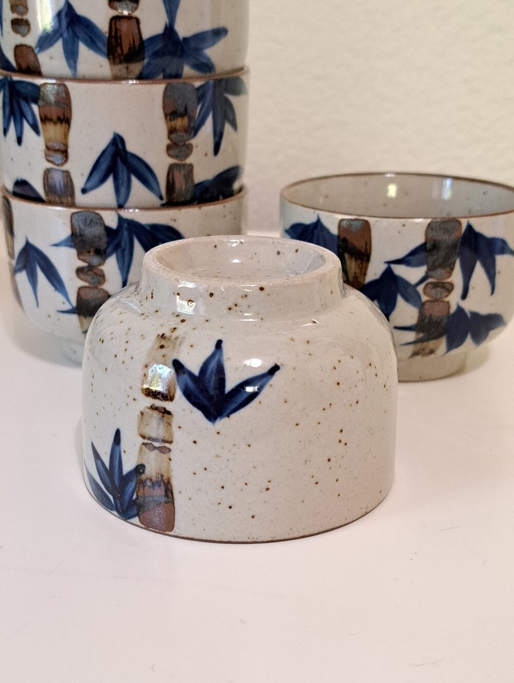 Vintage Japanese Studio Pottery Yunomi Tea Sake Cups Set of 5 - Picture 4 of 9